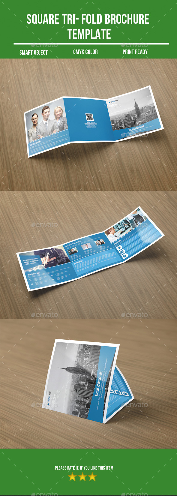 square tri-fold business brochure - Corporate Brochures
