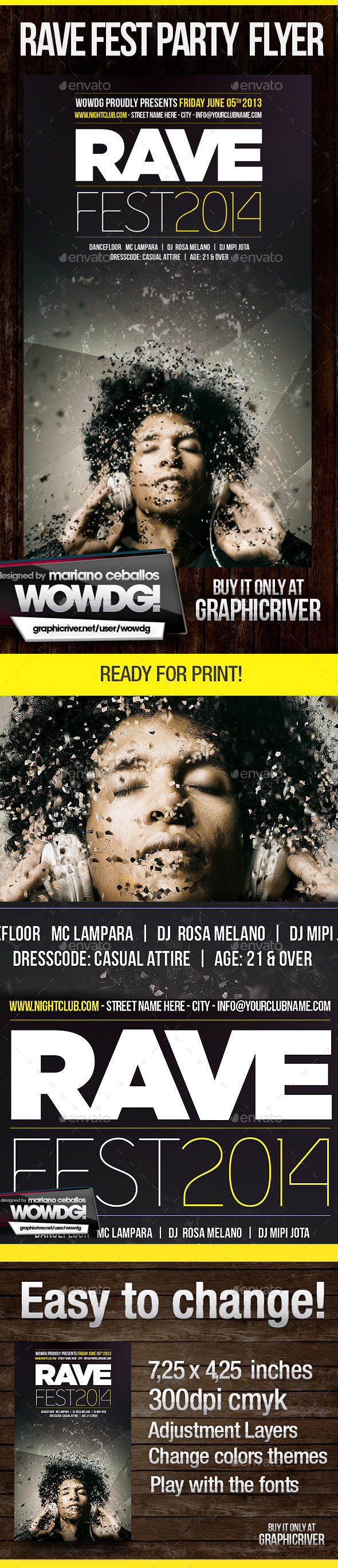 Rave Fest - Flyers Print Templates