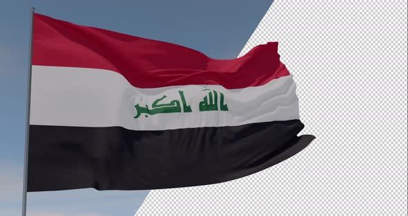 flag Iraq patriotism national freedom, seamless loop, alpha channel alt