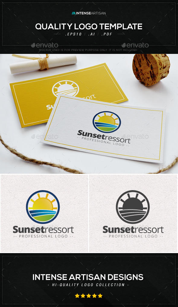 Sunset Ressort Logo Template - Nature Logo Templates