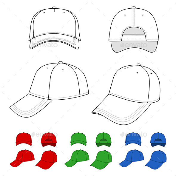 Cap Outlined Template - Man-made Objects Objects