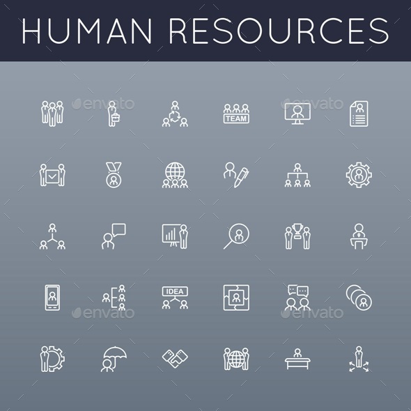 Vector HR Line Icons - Business Conceptual