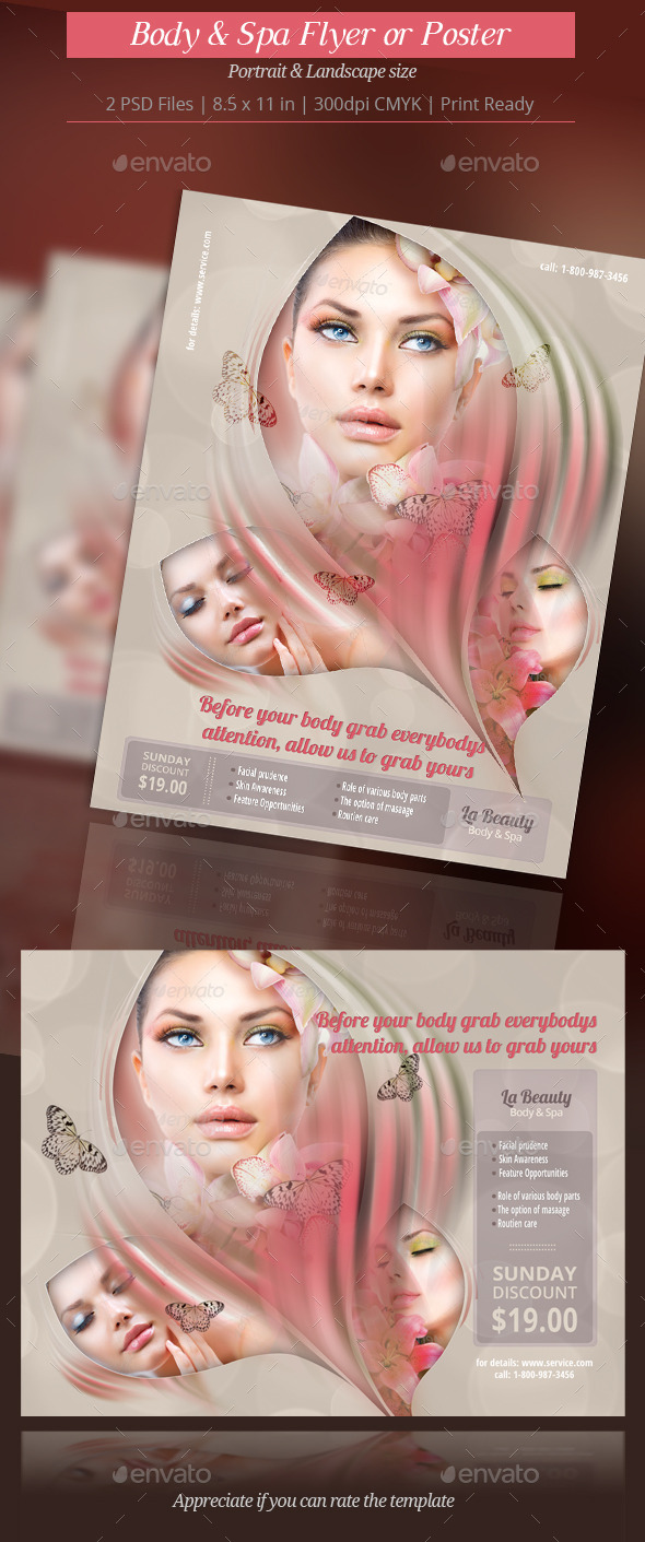 Body and Spa Flyer or Poster - Commerce Flyers
