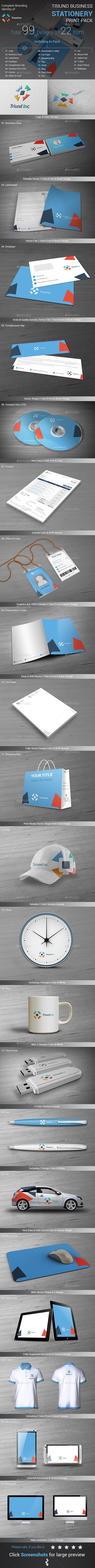 Triund Business Stationery Print Pack - Stationery Print Templates