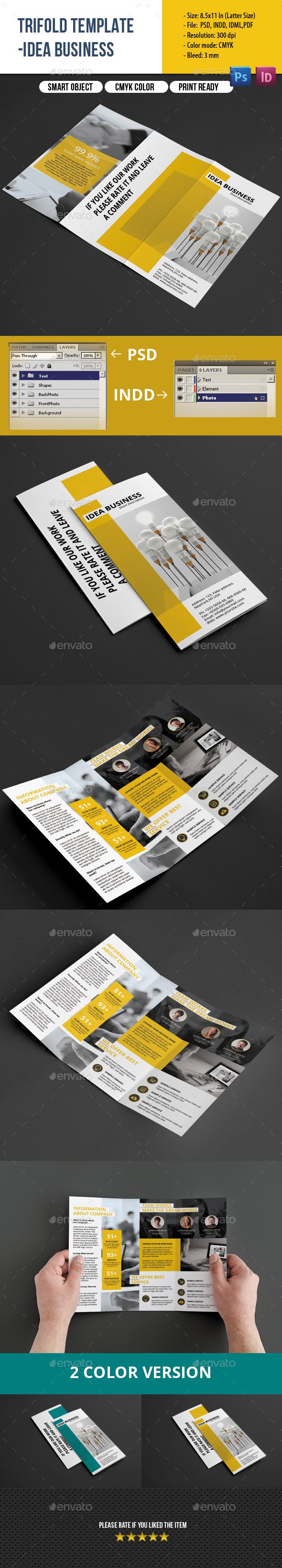 Clean Trifold Business Brochure - Corporate Brochures
