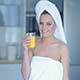Woman in Towel Drinking Juice - VideoHive Item for Sale