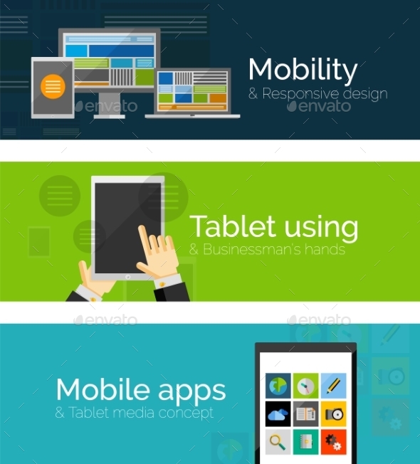 Flat Business Banners - Web Technology