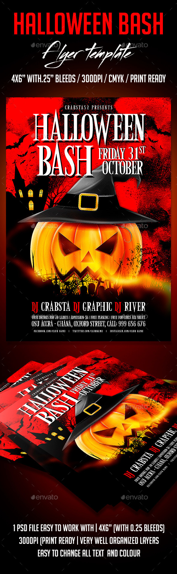 Halloween Bash Flyer Template - Clubs & Parties Events