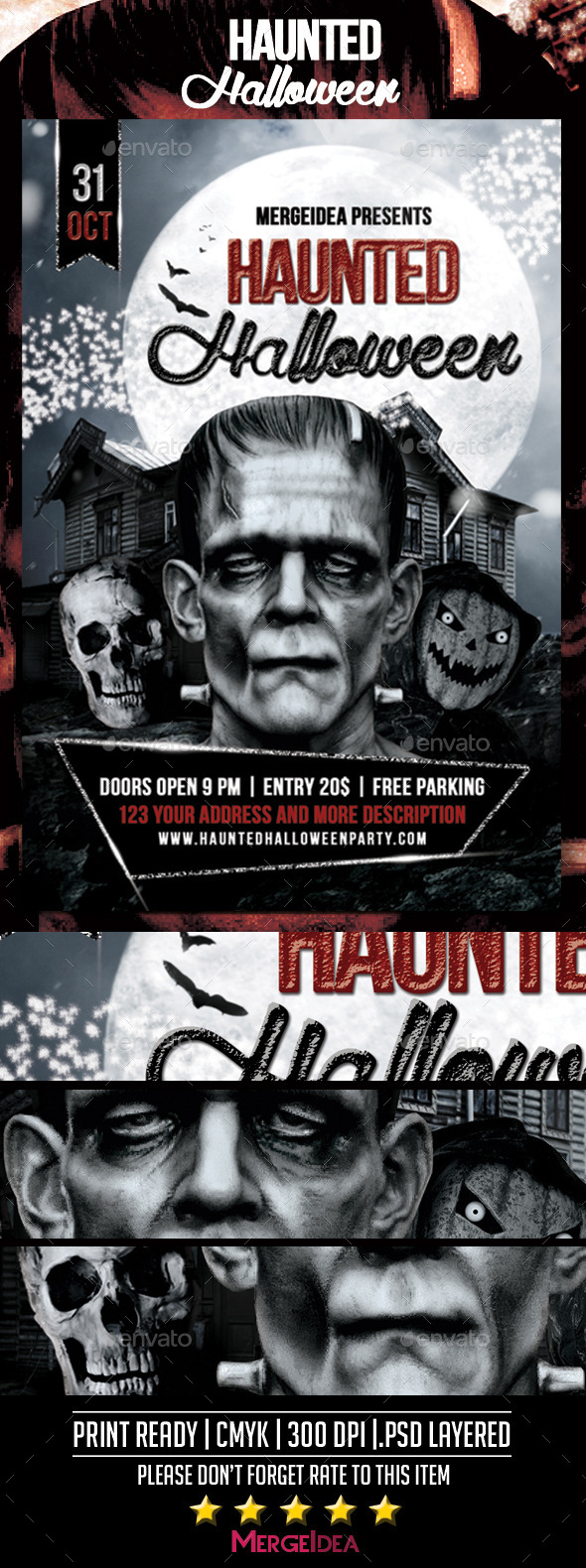Haunted Halloween Party Flyer - Clubs & Parties Events