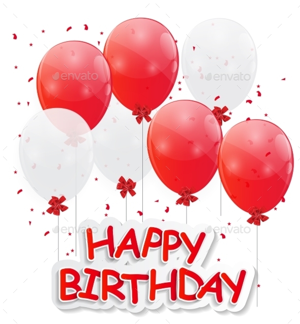 Glossy Balloons Background Vector Illustration - Birthdays Seasons/Holidays