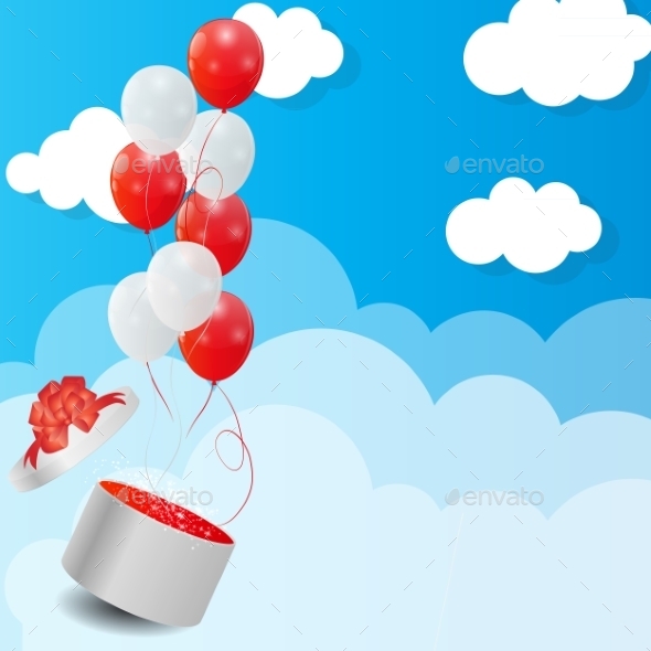Color Glossy Balloons Background Vector Illustration - Birthdays Seasons/Holidays