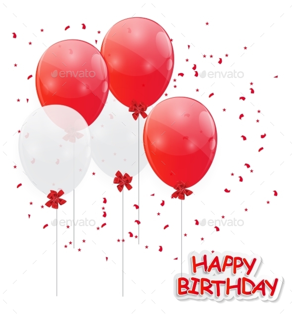 Color Glossy Balloons Background Vector Illustration - Birthdays Seasons/Holidays