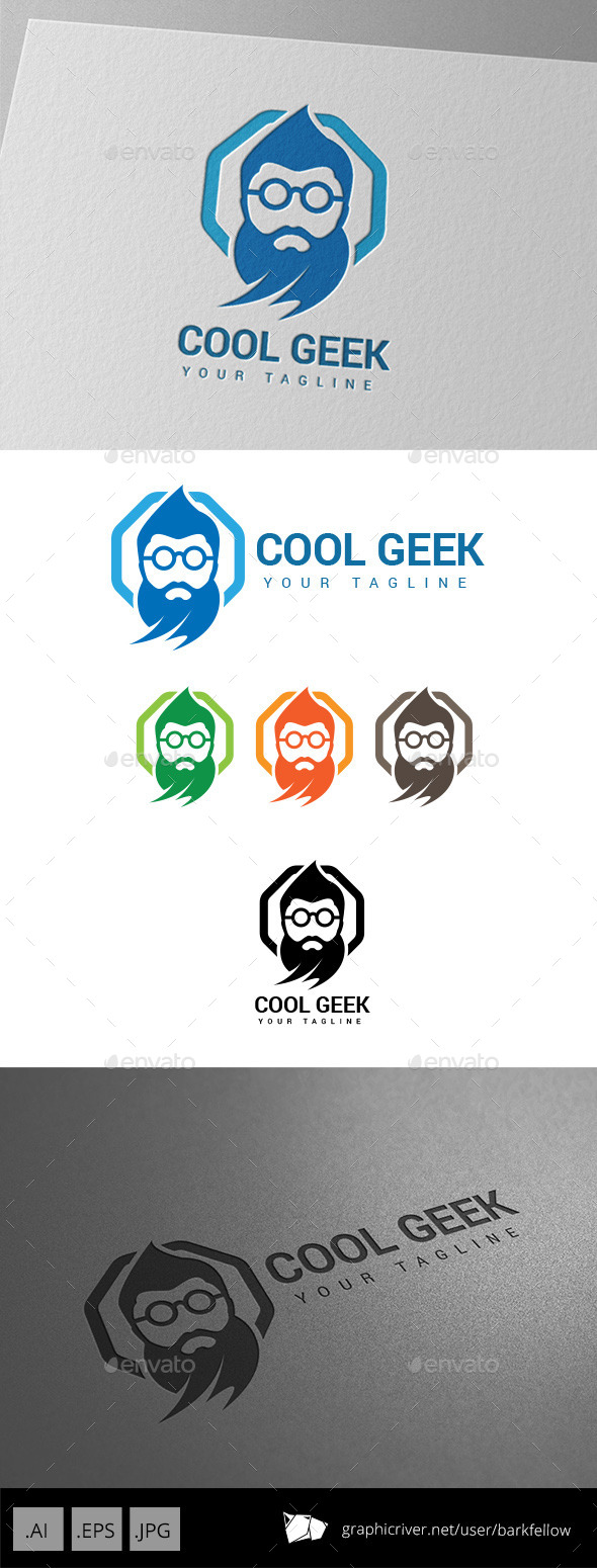 Old Genius Geek Logo - Humans Logo Templates