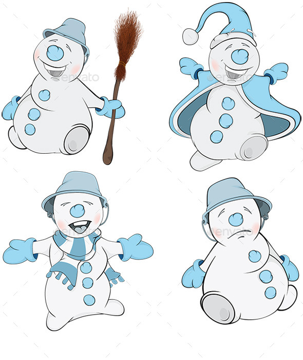 Snowman Cartoon - New Year Seasons/Holidays