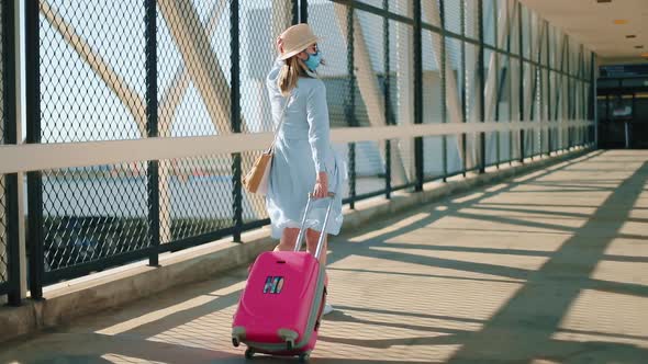 People Safety Traveling Under the COVID-19 Restrictions. Slow Motion New Reality alt