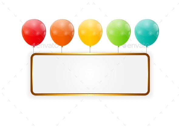 Color Glossy Balloons Background Vector Illustration - Birthdays Seasons/Holidays