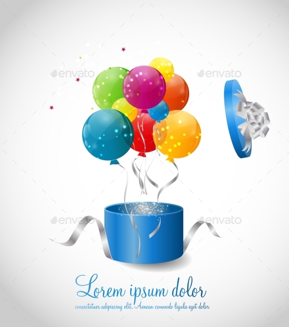 Color Glossy Balloons Background Vector Illustration - Birthdays Seasons/Holidays