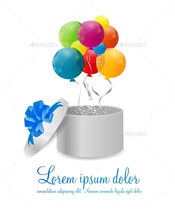 Color Glossy Balloons Background Vector Illustration - Birthdays Seasons/Holidays