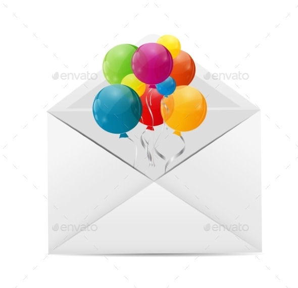 Color Glossy Balloons Background Vector Illustration - Birthdays Seasons/Holidays