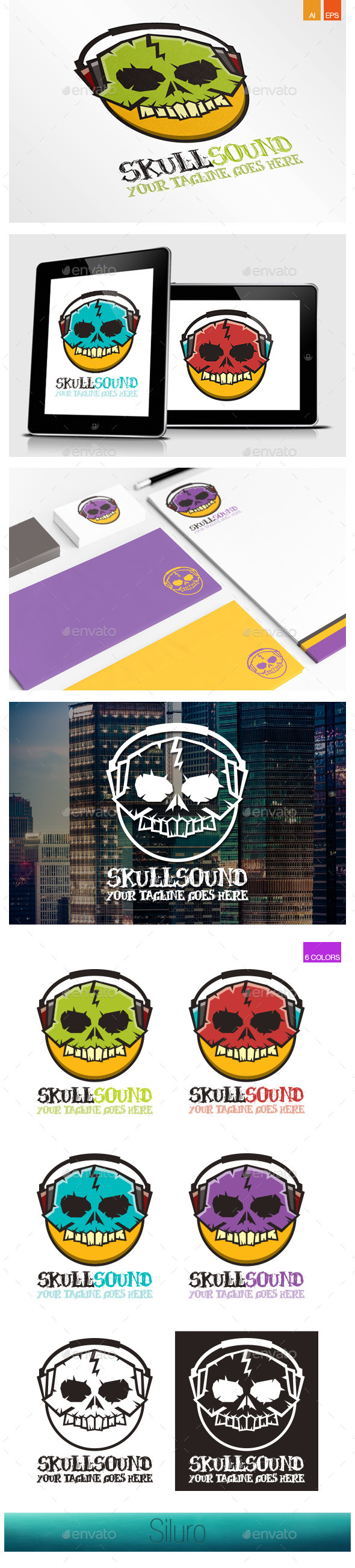 Skull Sound Logo - Symbols Logo Templates