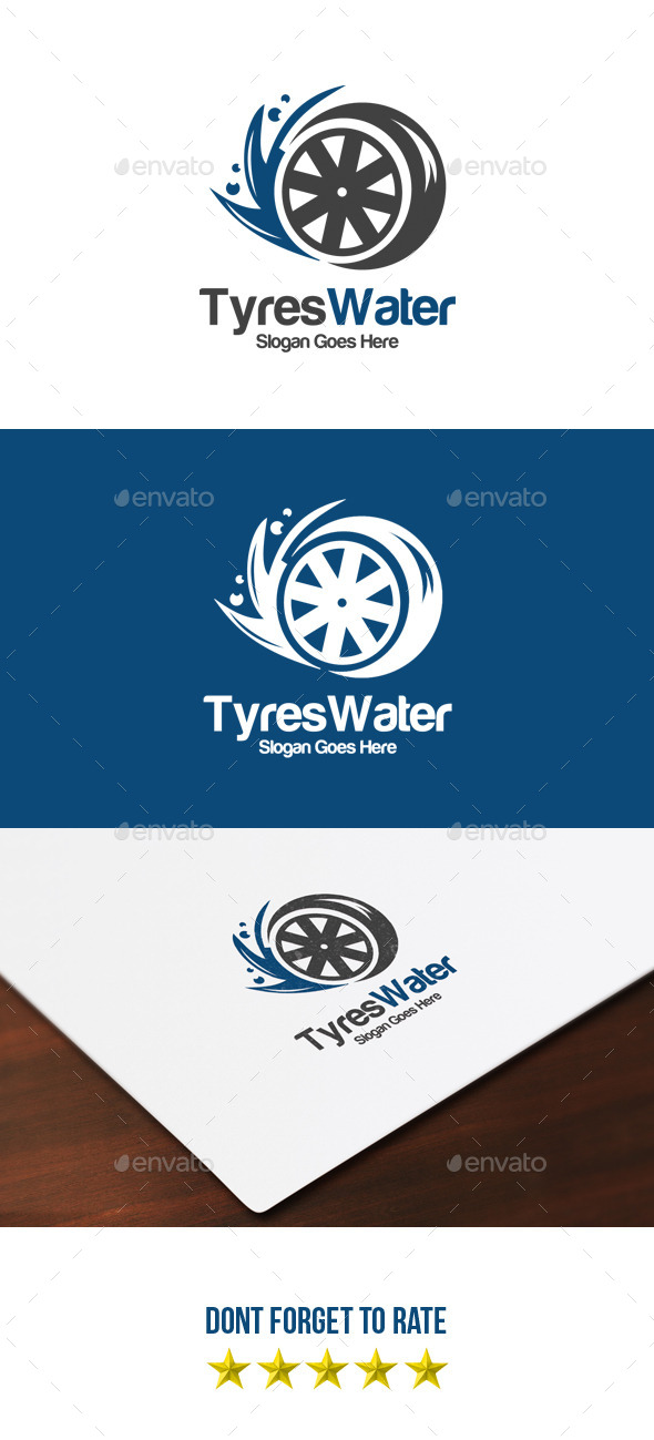 Tyres & Water Logo - Objects Logo Templates