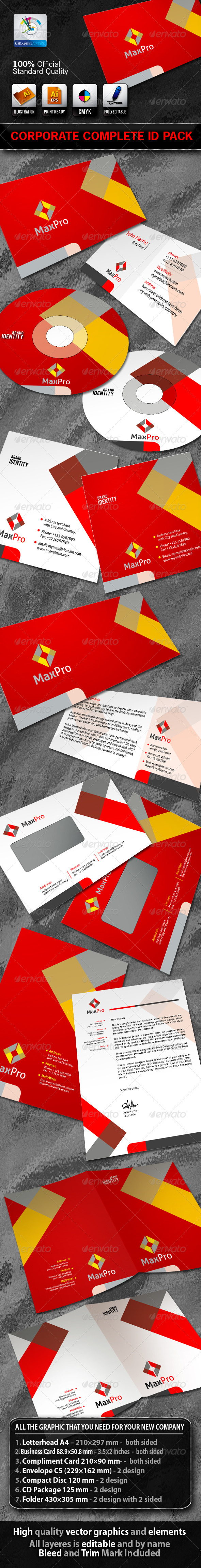 MaxPro Business Corporate ID Pack With Logo - Stationery Print Templates