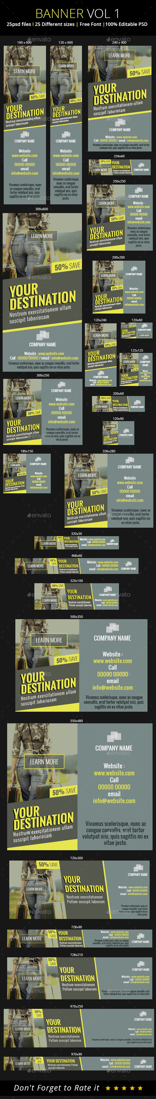 Tour & Travel Banners - Banners & Ads Web Elements