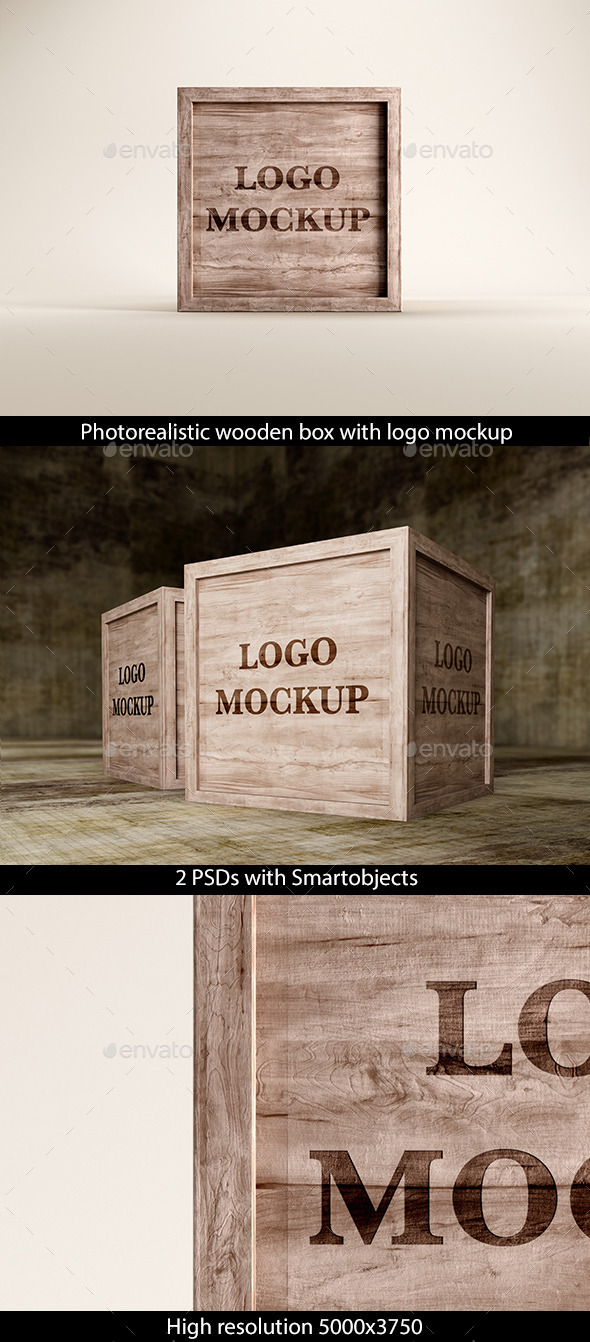 Download Wooden Box With Logo Mockup By Professorinc Graphicriver