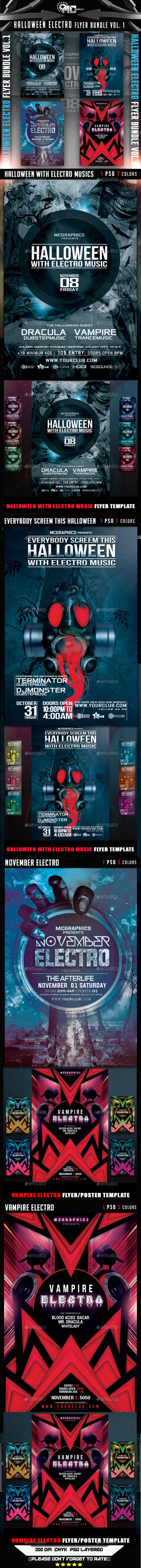 Halloween Electro Flyer Bundle Vol. 1