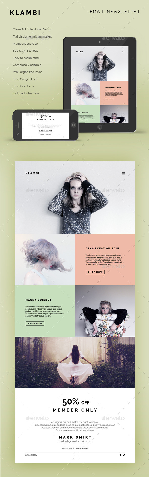 Email Newsletter Klambi - E-newsletters Web Elements