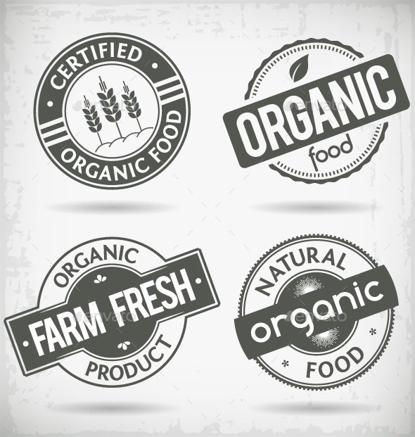 Organic Food Labels - Decorative Symbols Decorative
