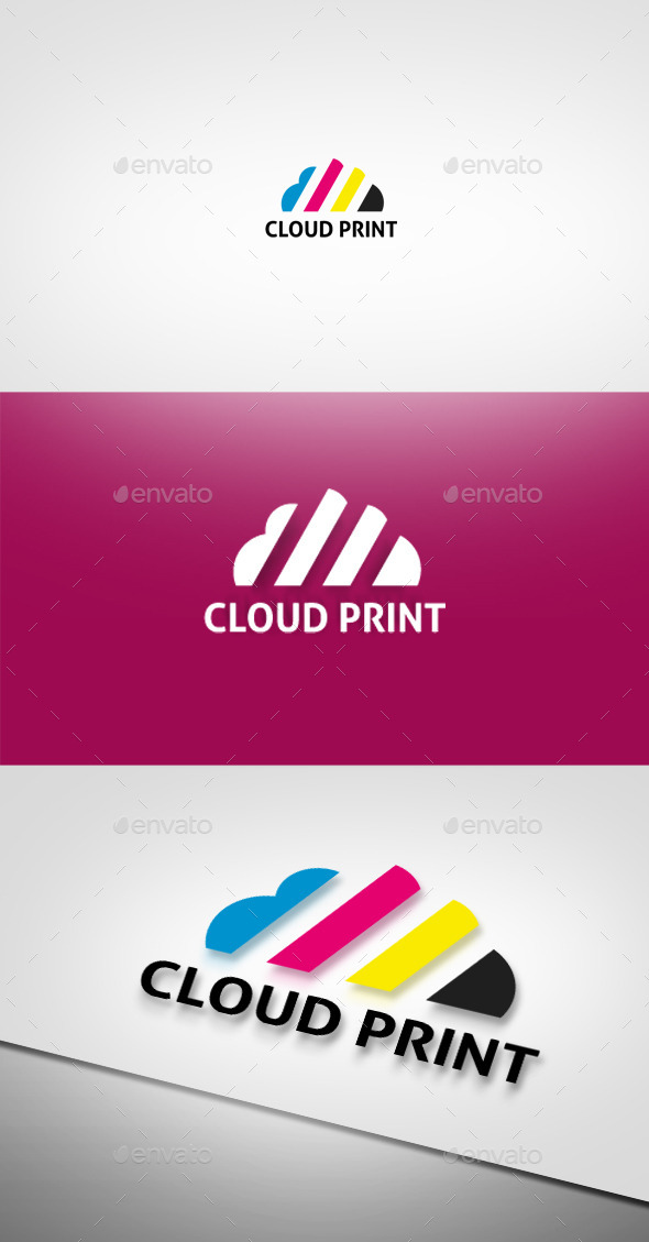 Cloud Print Logo - Objects Logo Templates