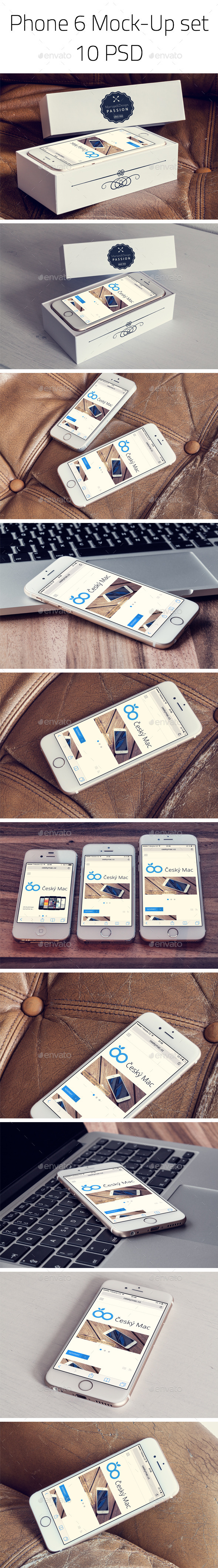 Phone 6 - Photorealistic Mock-Up set - Mobile Displays