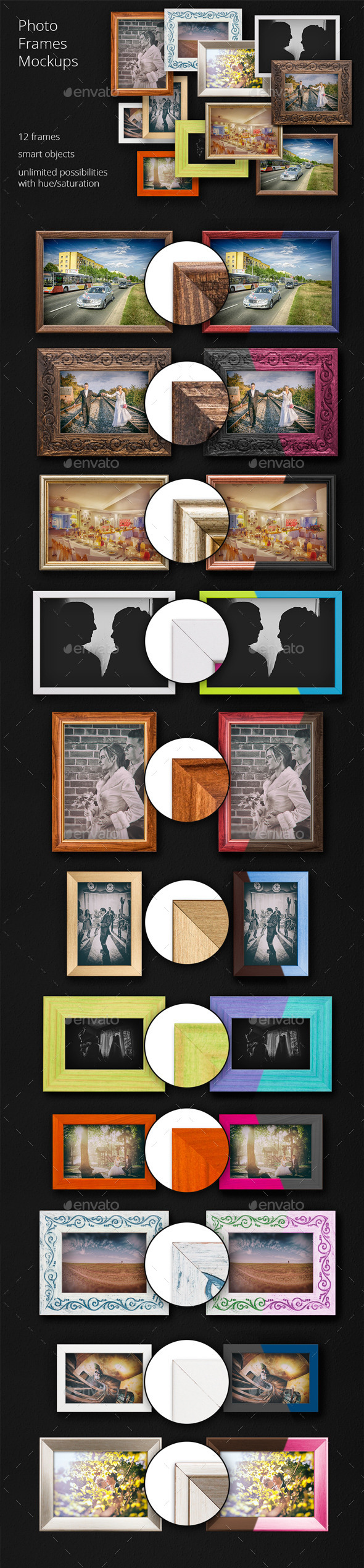 11 Photo Frame Mockups - Photo Templates Graphics