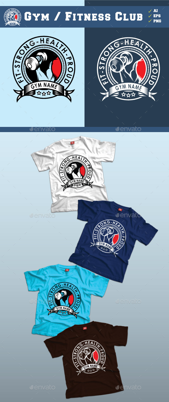 Gym Fitness Club Tshirt Design - Sports & Teams T-Shirts