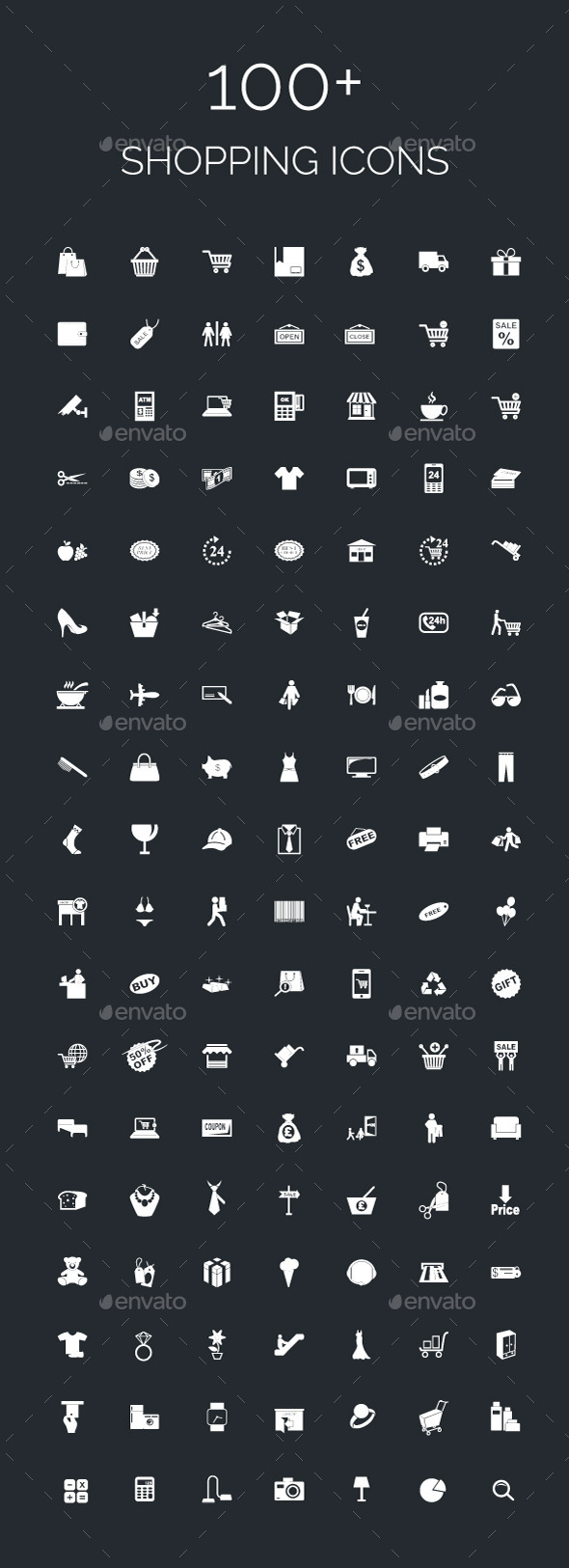 100+ Shopping Vector Icons Pack - Objects Icons