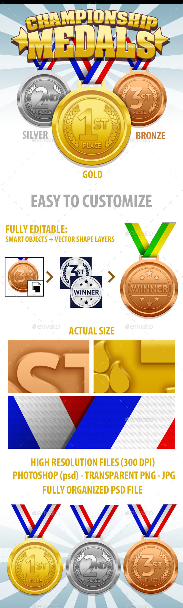 Championship Medals - Objects Illustrations