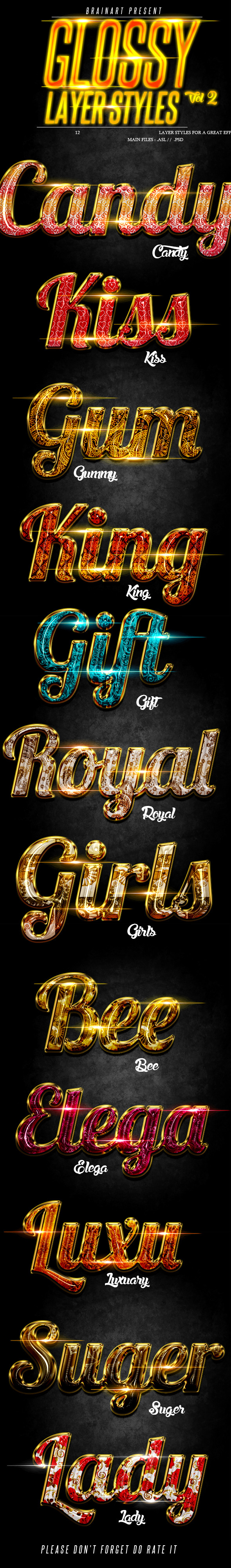 Glossy Layer Styles Vol.2 - Text Effects Styles