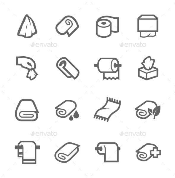 Towels and Napkins Icons - Objects Icons
