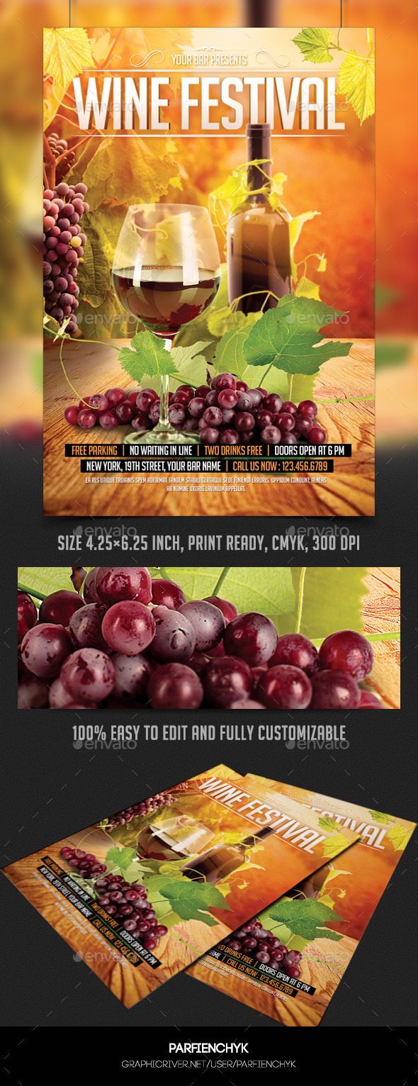 Wine Festival Flyer Template - Events Flyers