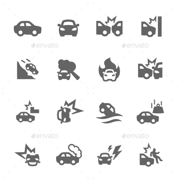 Car Crashes Icons - Objects Icons