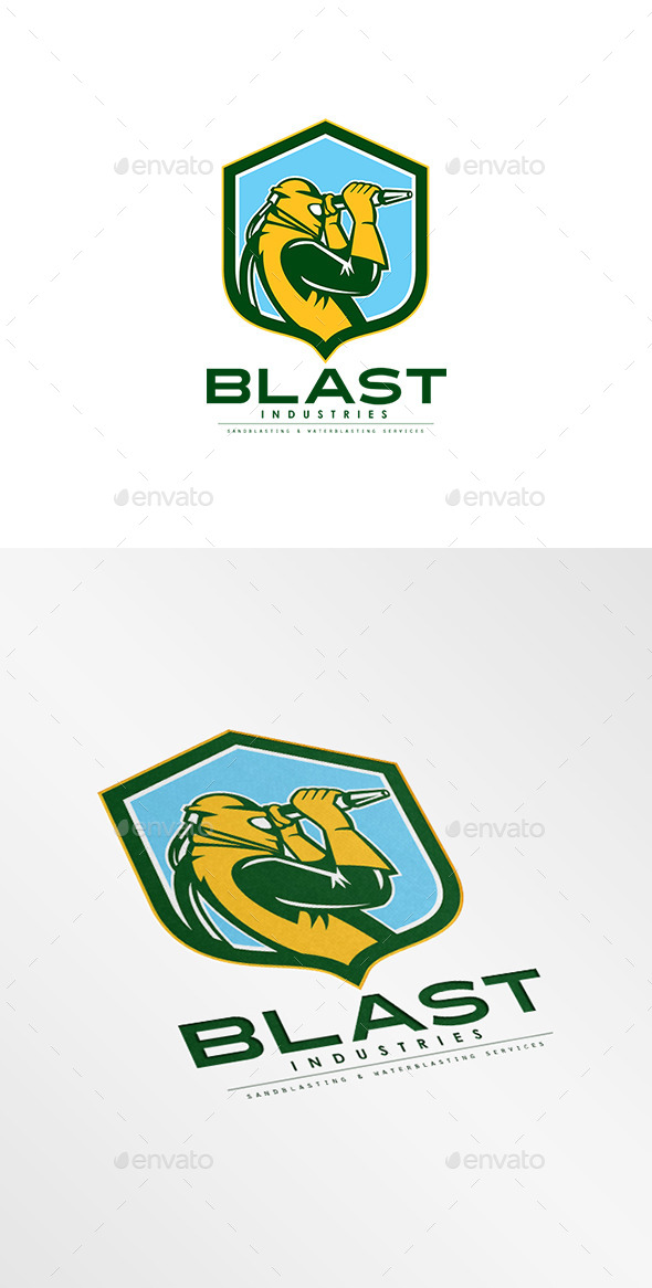 Blast Industries Sandblasting Logo - Humans Logo Templates