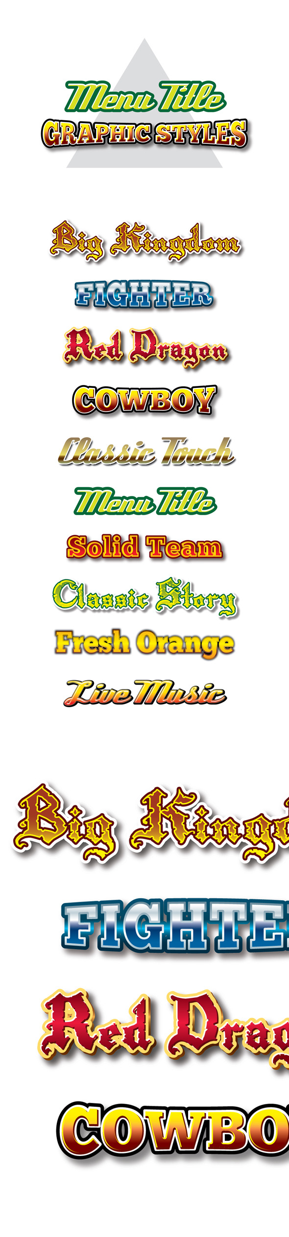Menu Title Graphic Styles for Ai - Styles Illustrator