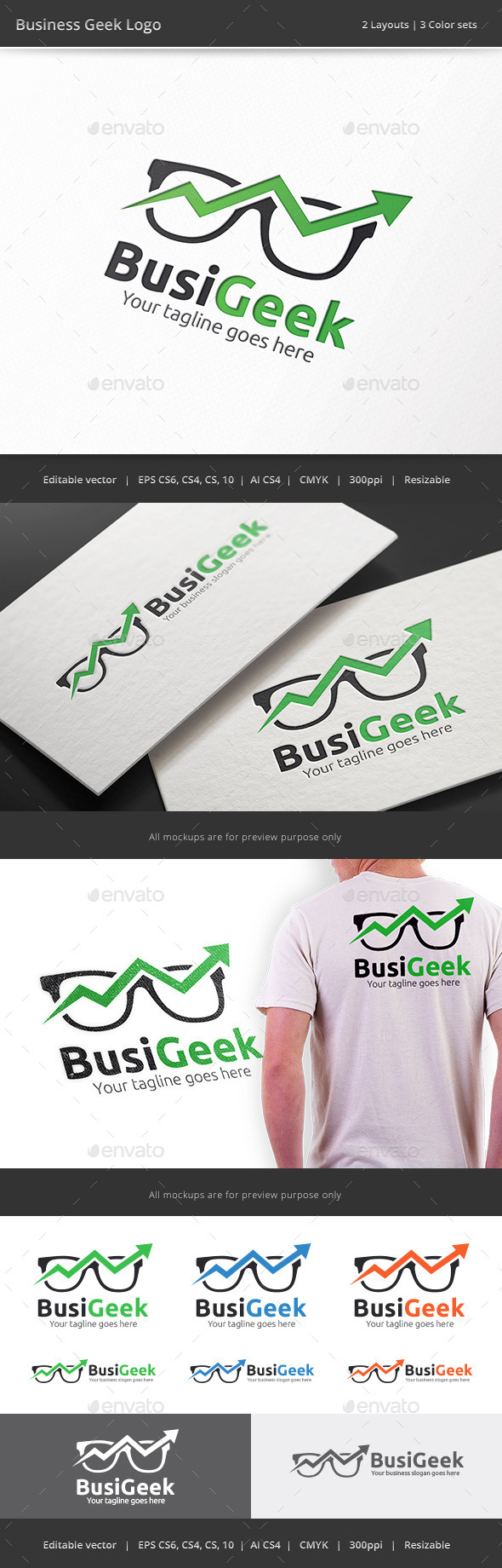 Business Marketing Geek Logo - Objects Logo Templates