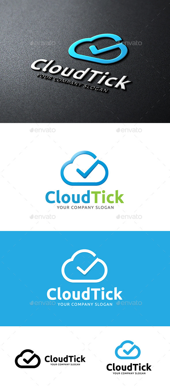 Cloud Tick - Nature Logo Templates