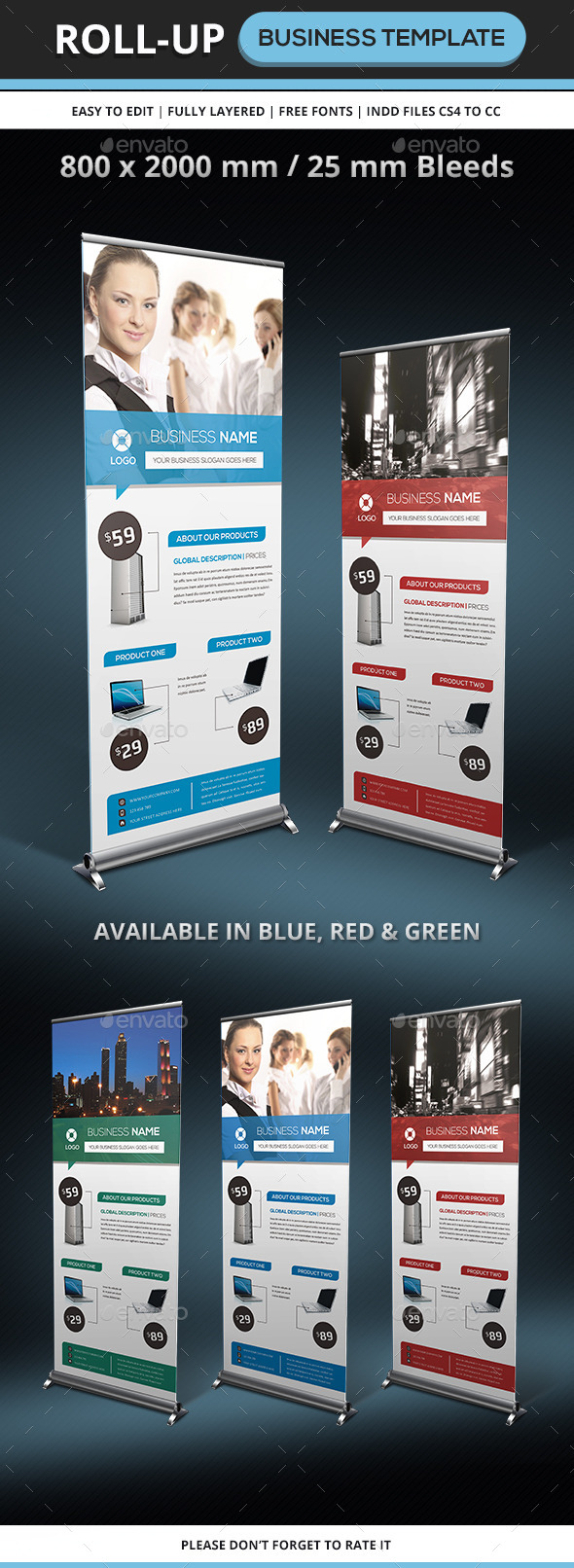 Corporate & Business Rollup Template - Signage Print Templates
