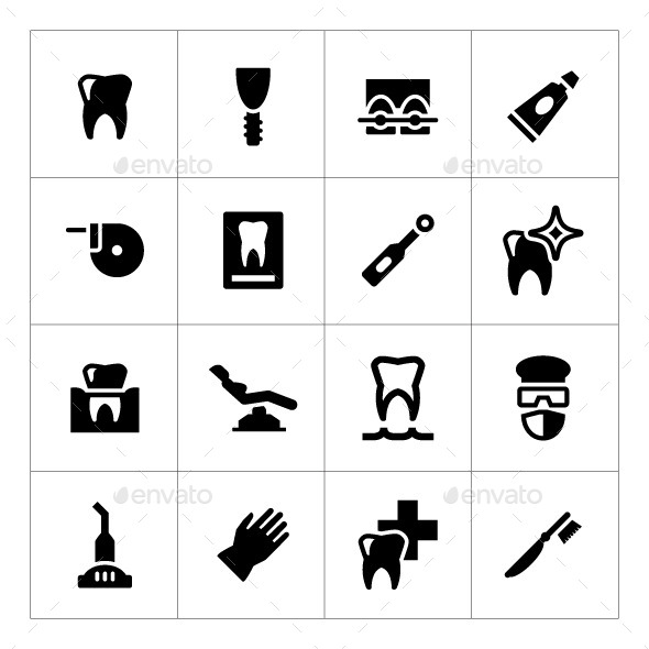 Set Icons of Dental - Man-made objects Objects