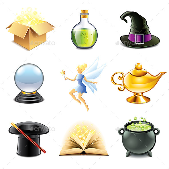 Magic and Sorcery Icons Vector Set - Abstract Conceptual