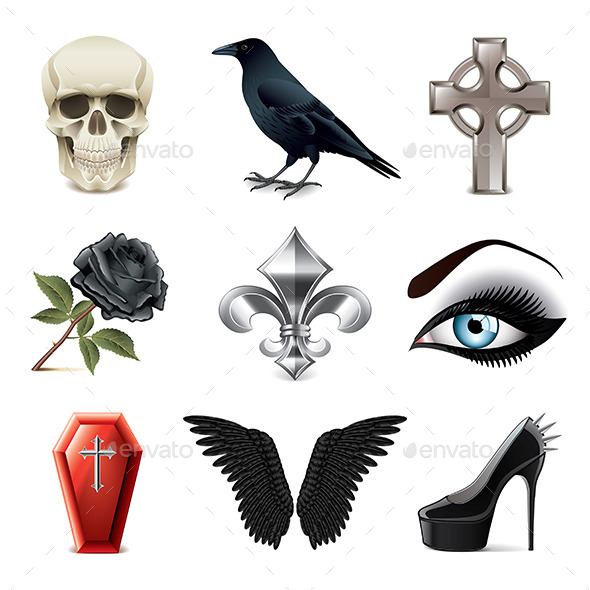 Gothic Attributes Icons - Halloween Seasons/Holidays