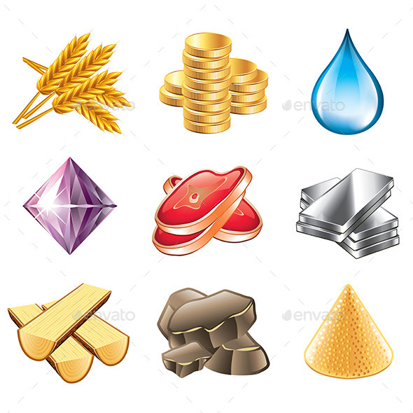 Game Resources Icons - Miscellaneous Vectors